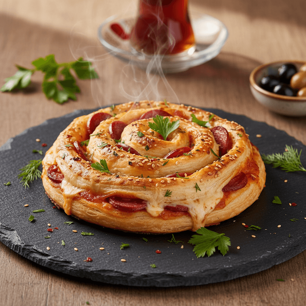 Pizza Tadında Milföy Börek tarifi görseli - 10 kişilik, 415 TL maliyet