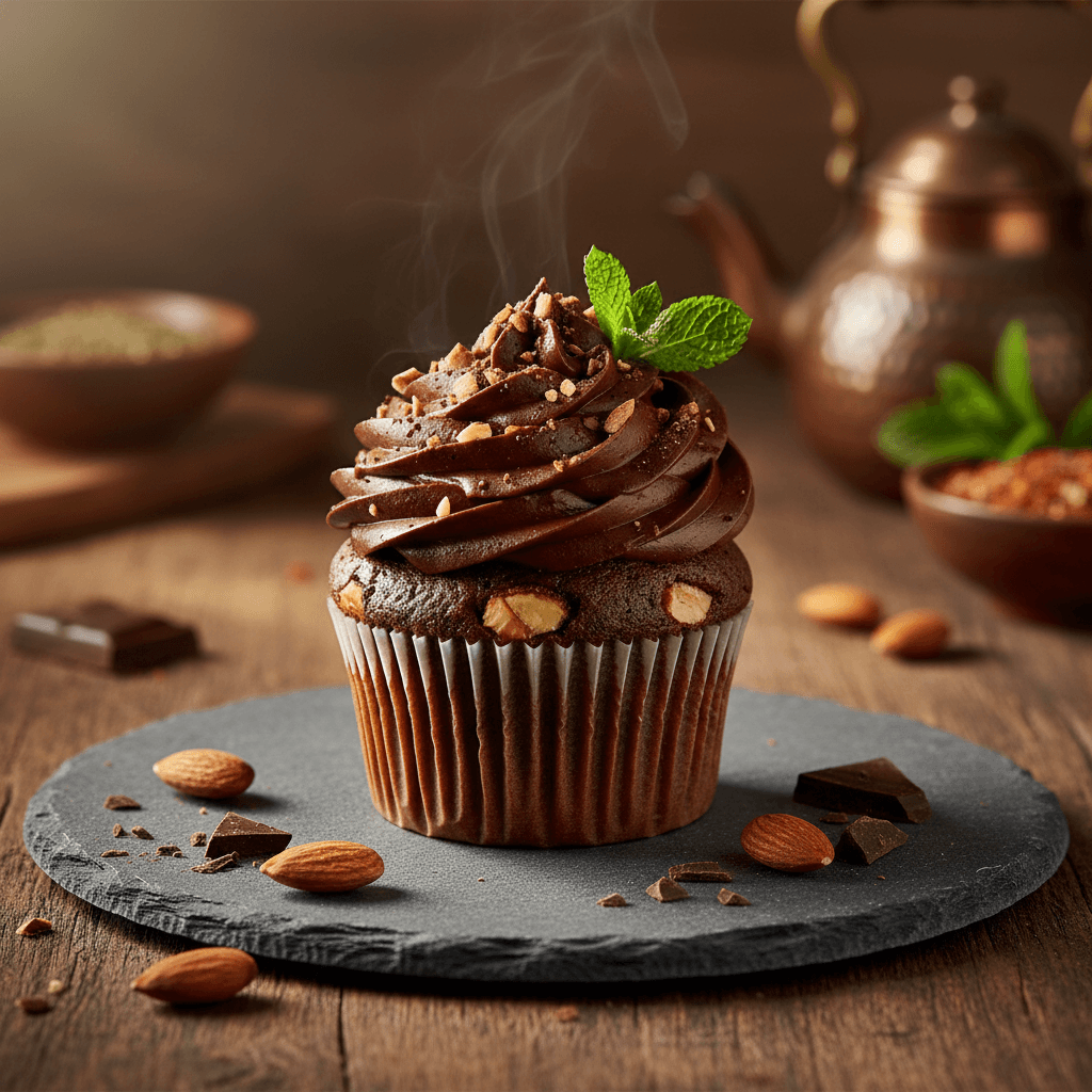 Bademli Çikolatalı Cupcake tarifi görseli - 8 kişilik, 238 TL maliyet