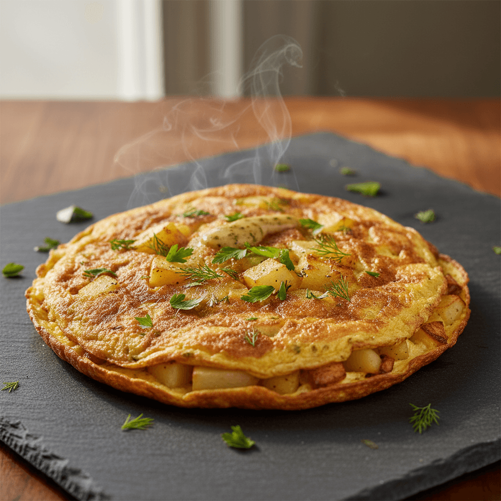 Patatesli Omlet tarifi görseli - 2 kişilik, 80 TL maliyet