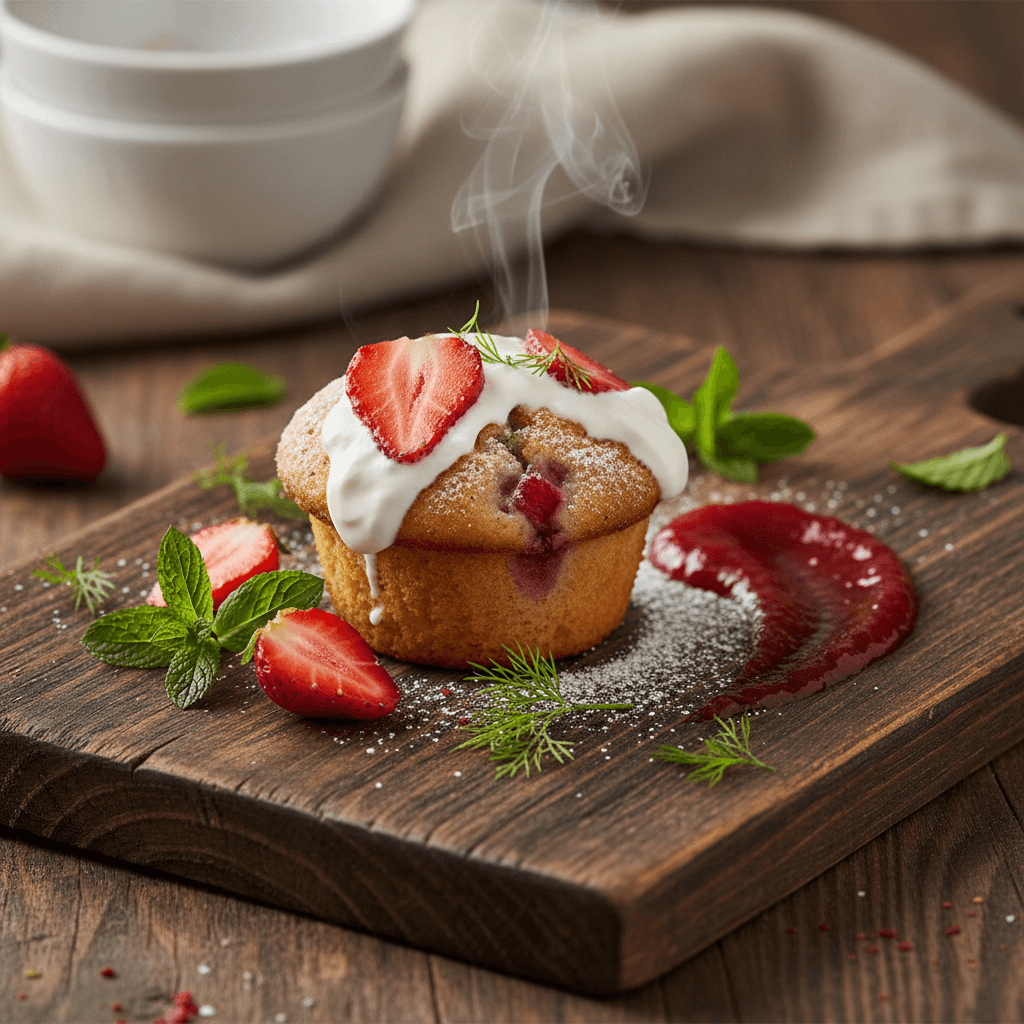 Yoğurtlu Çilekli Muffin tarifi görseli - 6 kişilik, 79 TL maliyet