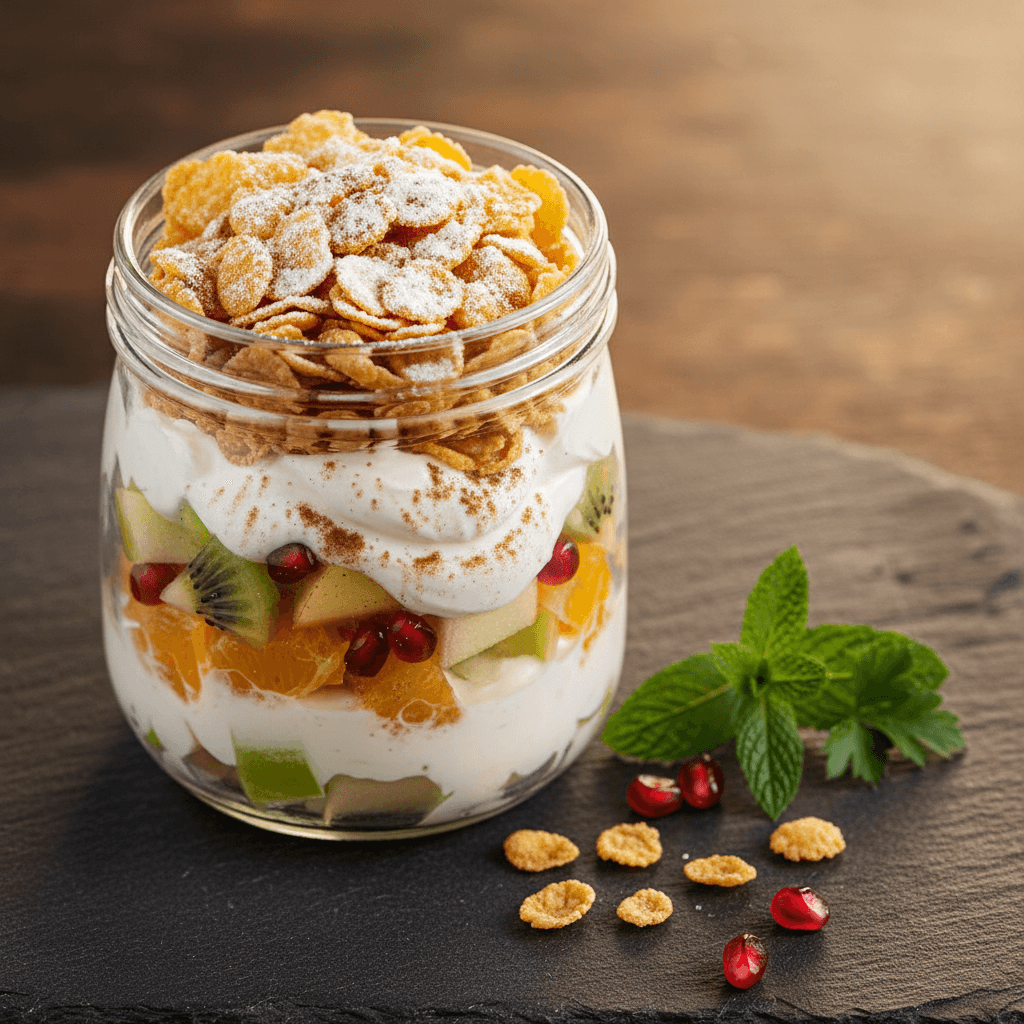 Kavanozda Yoğurtlu Meyve Salatası tarifi görseli - 1 kişilik
