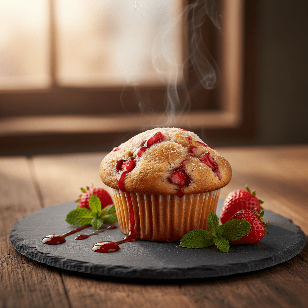 Çilekli Muffin tarifi görseli - 12 kişilik, 173 TL maliyet