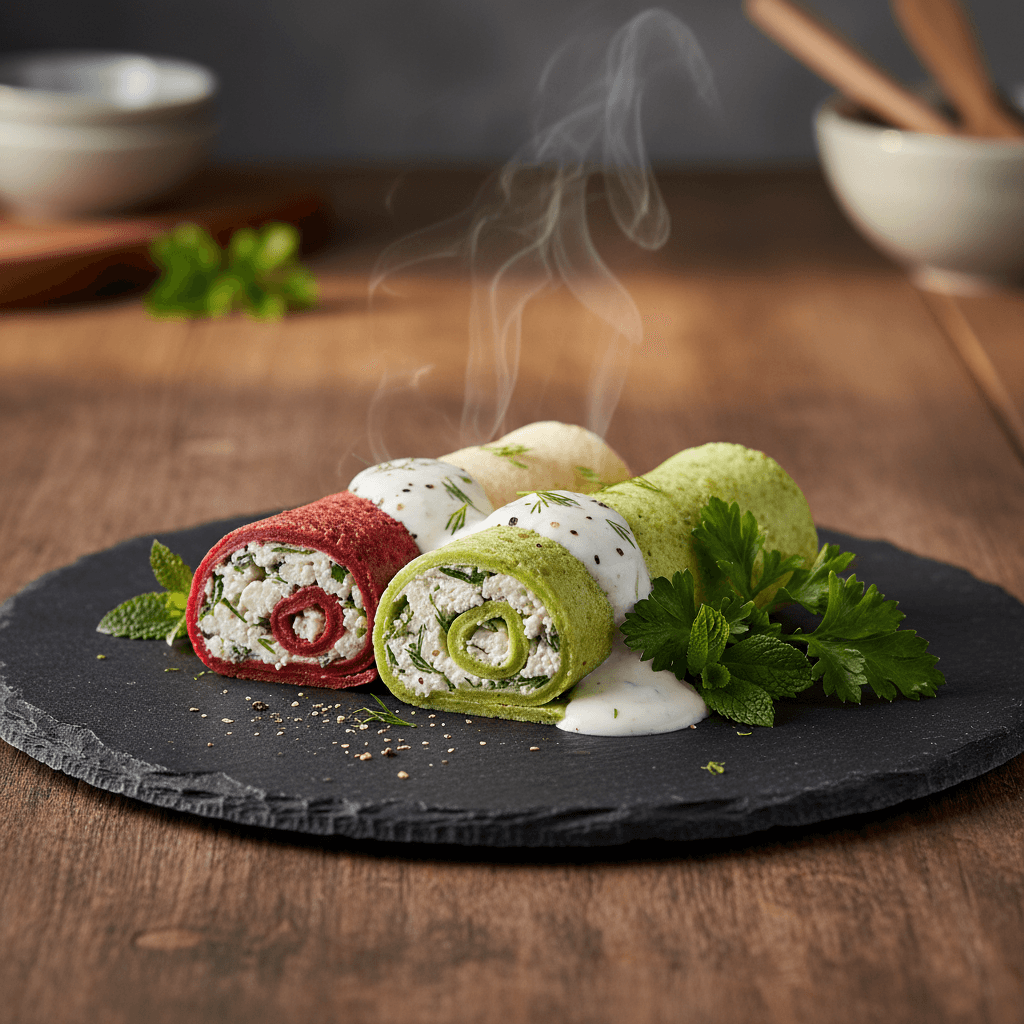 Üç Renkli Rulo Krep tarifi görseli - 4 kişilik, 106 TL maliyet