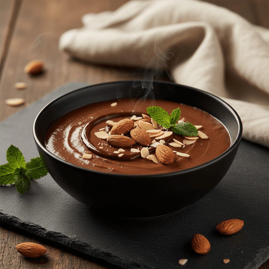 Bademli Bitter Çikolatalı Puding tarifi görseli - 4 kişilik, 189 TL maliyet