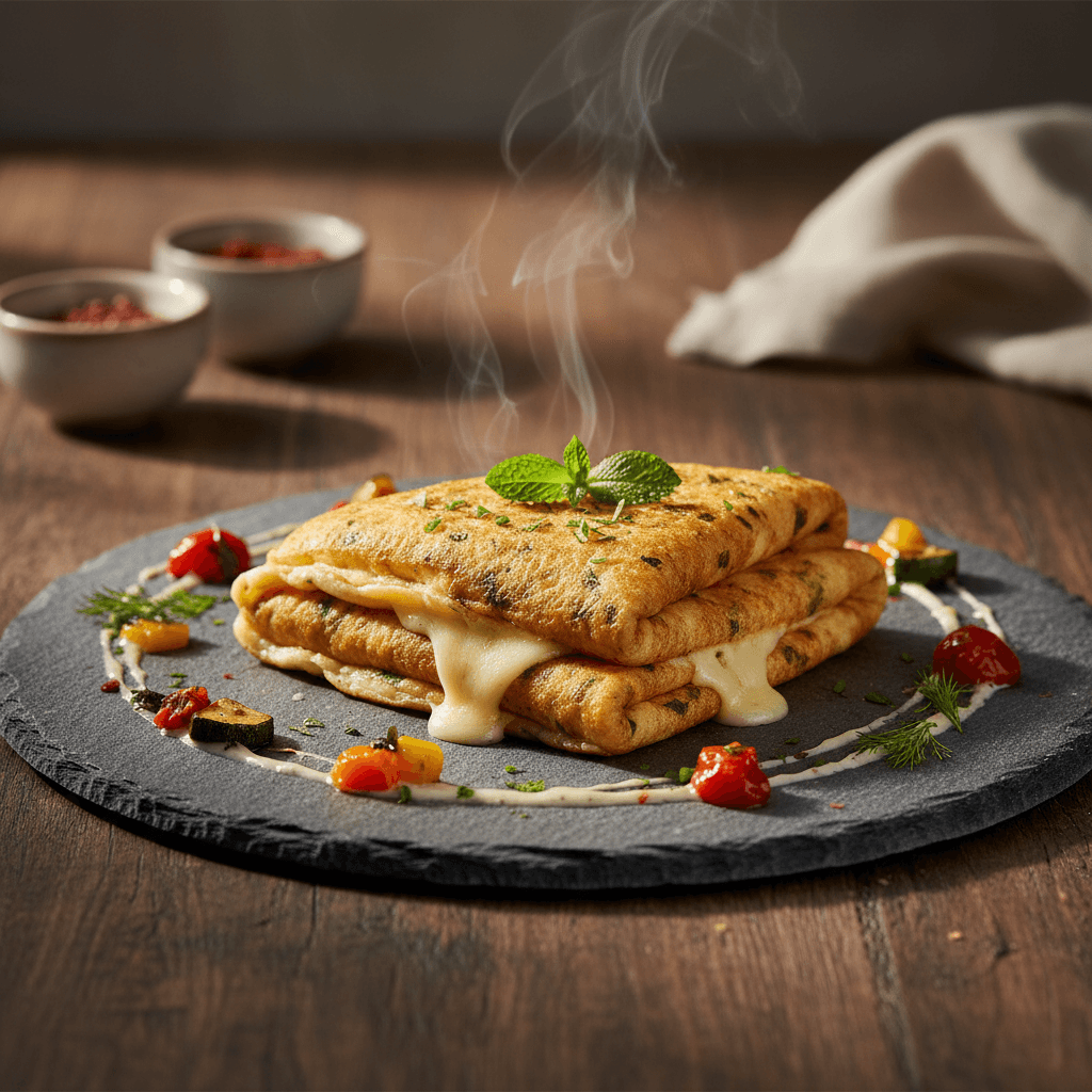 Kaşarlı Otlu Krep tarifi görseli - 8 kişilik, 38 TL maliyet