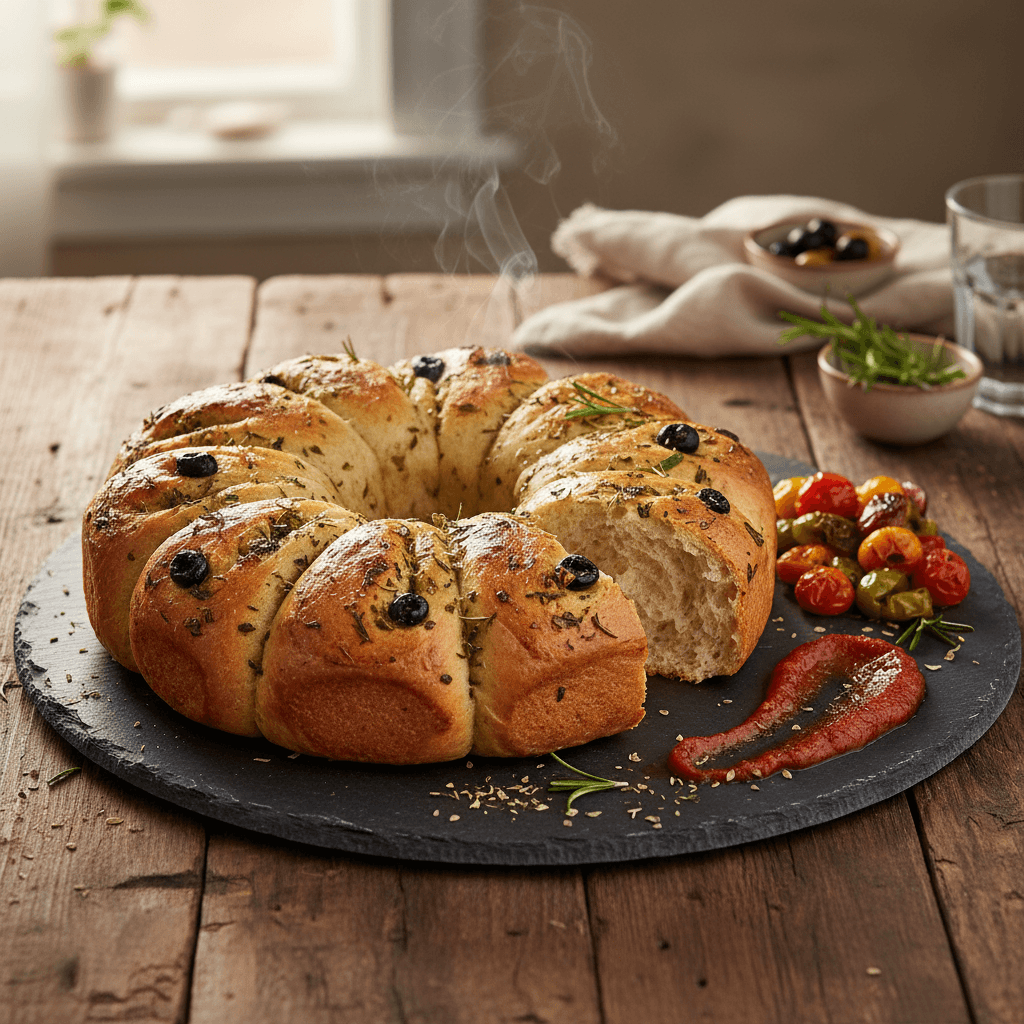 Zeytinli Sarımsaklı Çiçek Ekmek tarifi görseli - 8 kişilik, 123 TL maliyet
