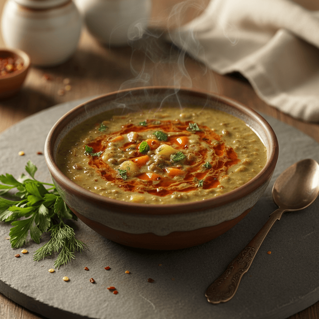 Sebzeli Yeşil Mercimek Çorbası tarifi görseli - 4 kişilik, 62 TL maliyet