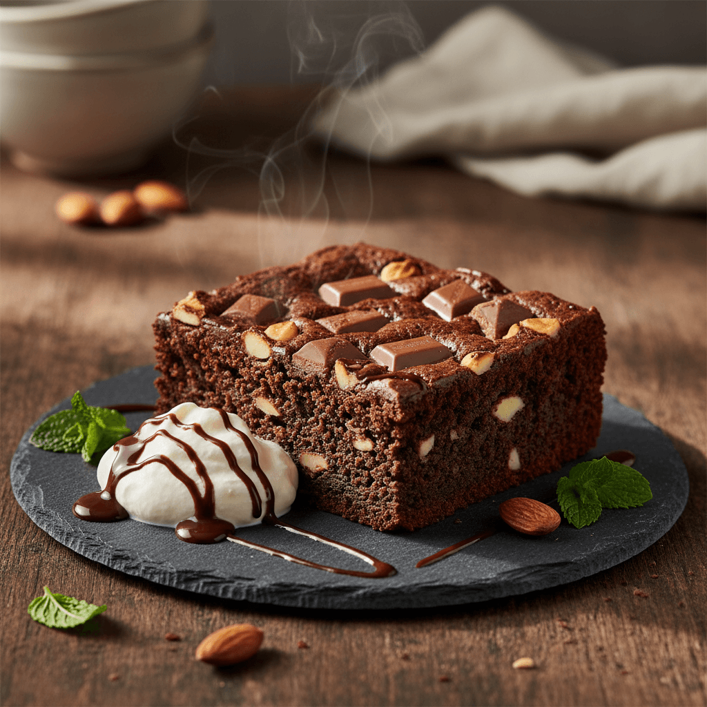 Bademli Toblerone Brownie tarifi görseli - 8 kişilik, 275 TL maliyet