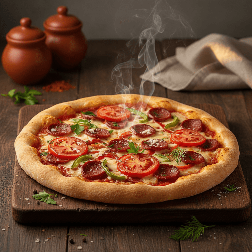 Ev Yapımı Bol Malzemeli Pizza tarifi görseli - 4 kişilik, 212 TL maliyet