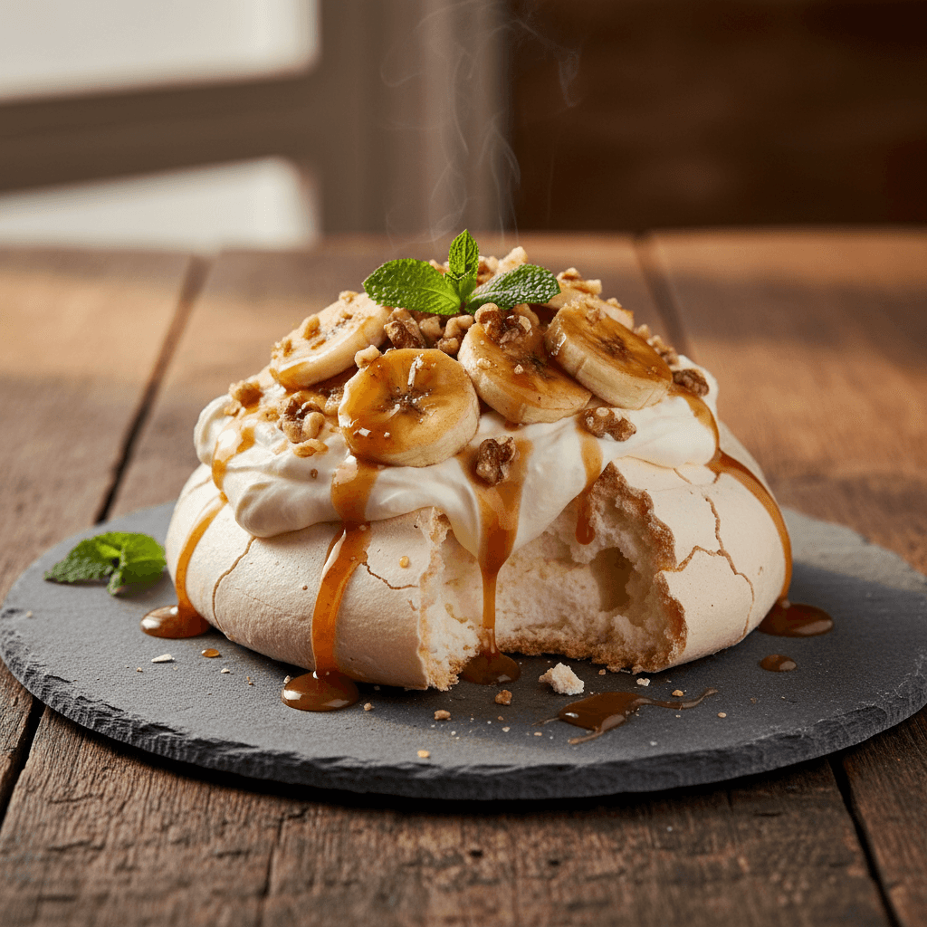 Karamelli Muzlu Pavlova tarifi görseli - 6 kişilik 275 TL