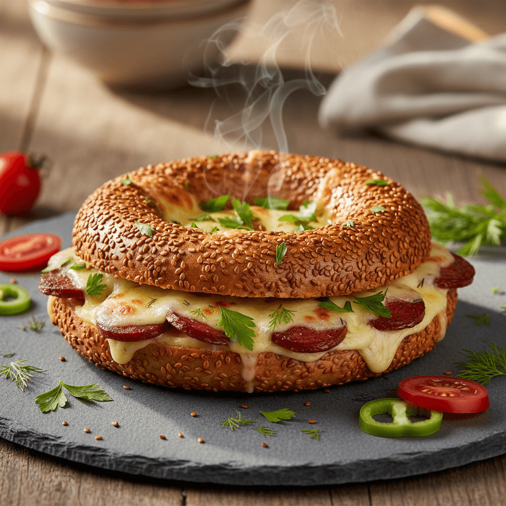 Yumurtalı Simit Tost tarifi görseli - 1 kişilik, 222 TL maliyet