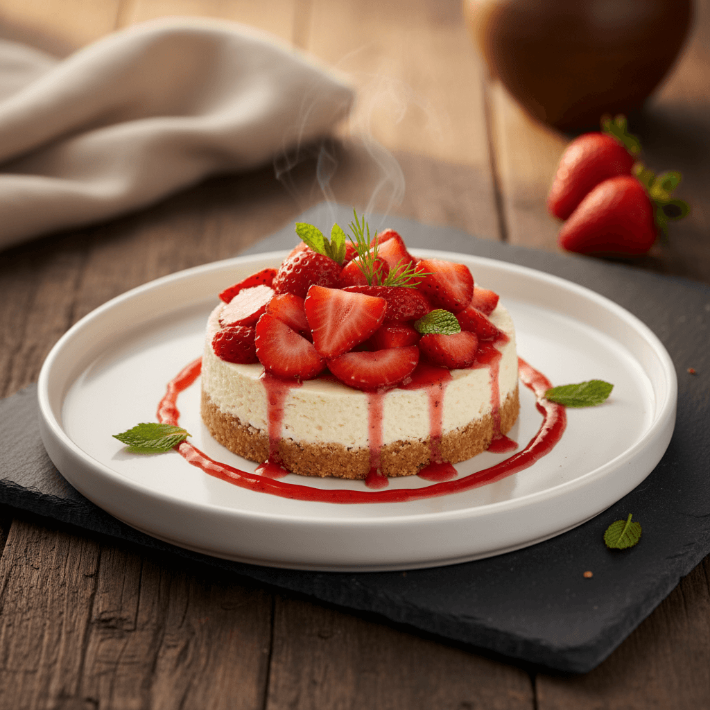 Çilekli İnce Cheesecake tarifi görseli - 6 kişilik, 249 TL maliyet