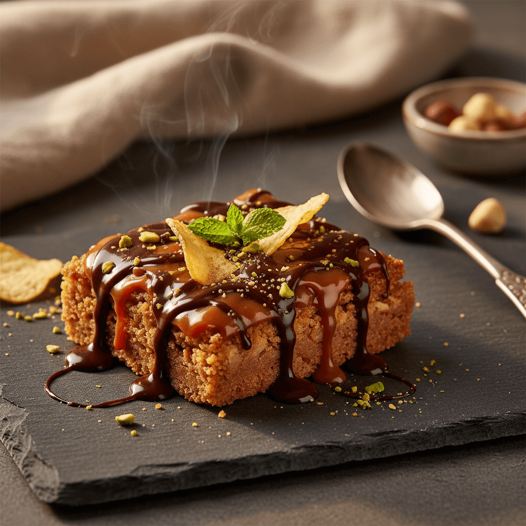Çikolatalı Cipsli Karamel Bar tarifi görseli - 9 kişilik, 349 TL maliyet