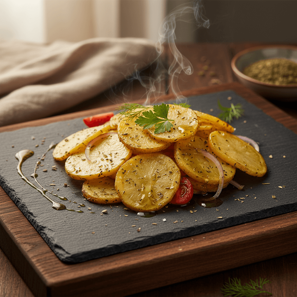 Zeytinyağlı Kekikli Patates Cipsi tarifi görseli - 2 kişilik, 76 TL maliyet
