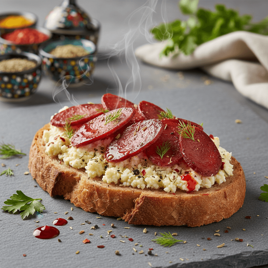 Sucuklu Ekmek Üstü tarifi görseli - 1 kişilik, 215 TL maliyet