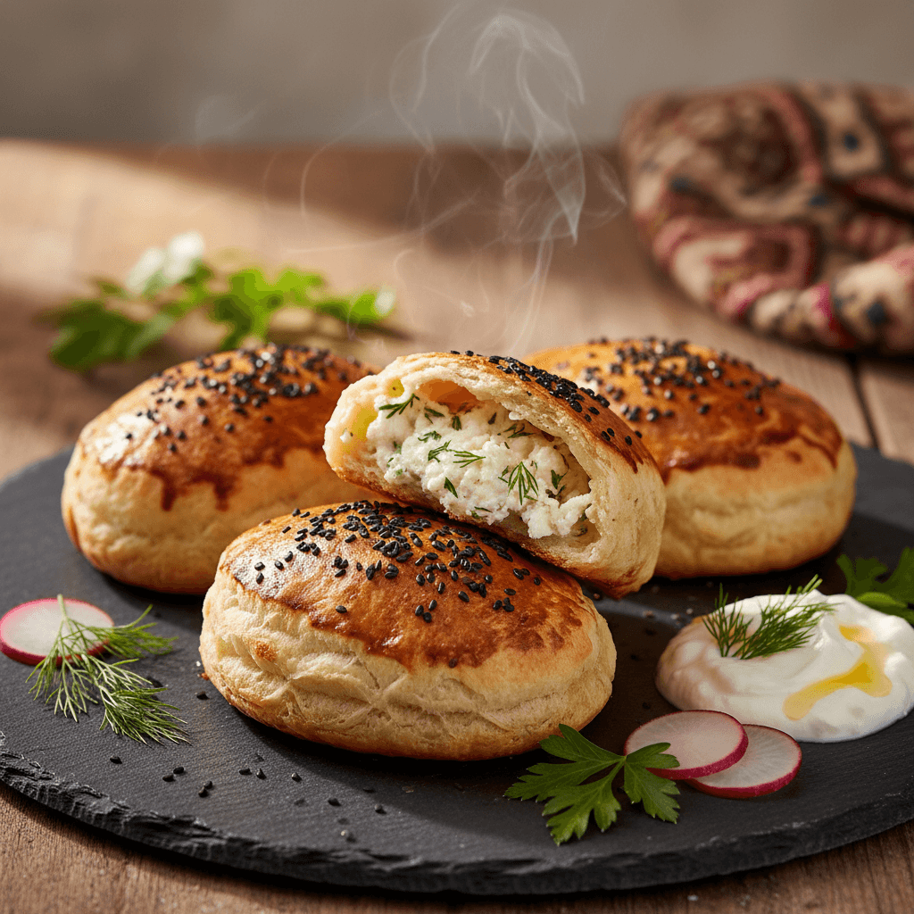 Dereotu ve Peynirli Kıyır Poğaça tarifi görseli - 24 kişilik, 234 TL maliyet
