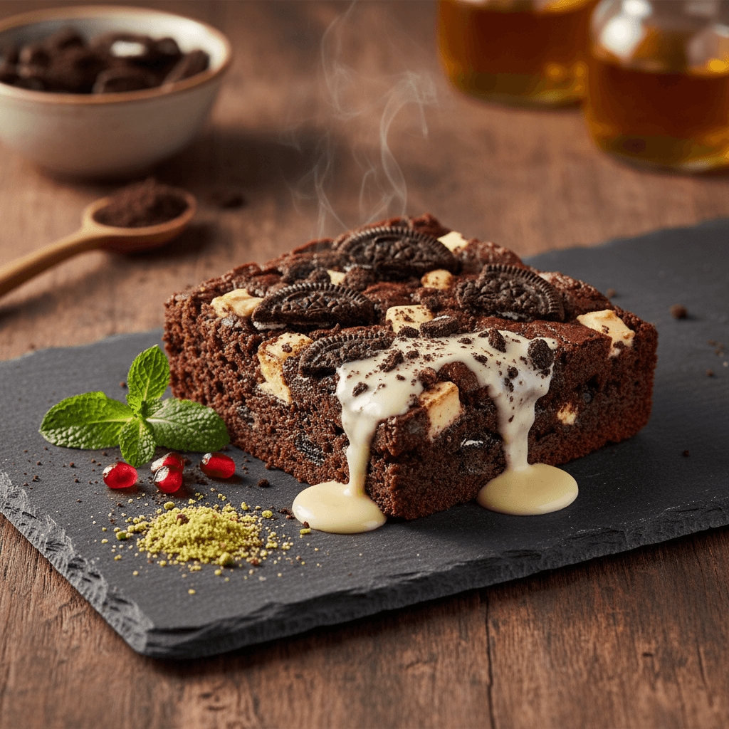 Oreolu Beyaz Çikolatalı Brownie tarifi görseli - 8 kişilik