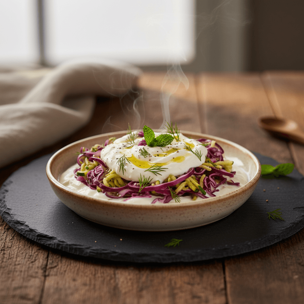 Kabaklı Yoğurtlu Mor Lahana Mezesi tarifi görseli - 2 kişilik, 56 TL maliyet