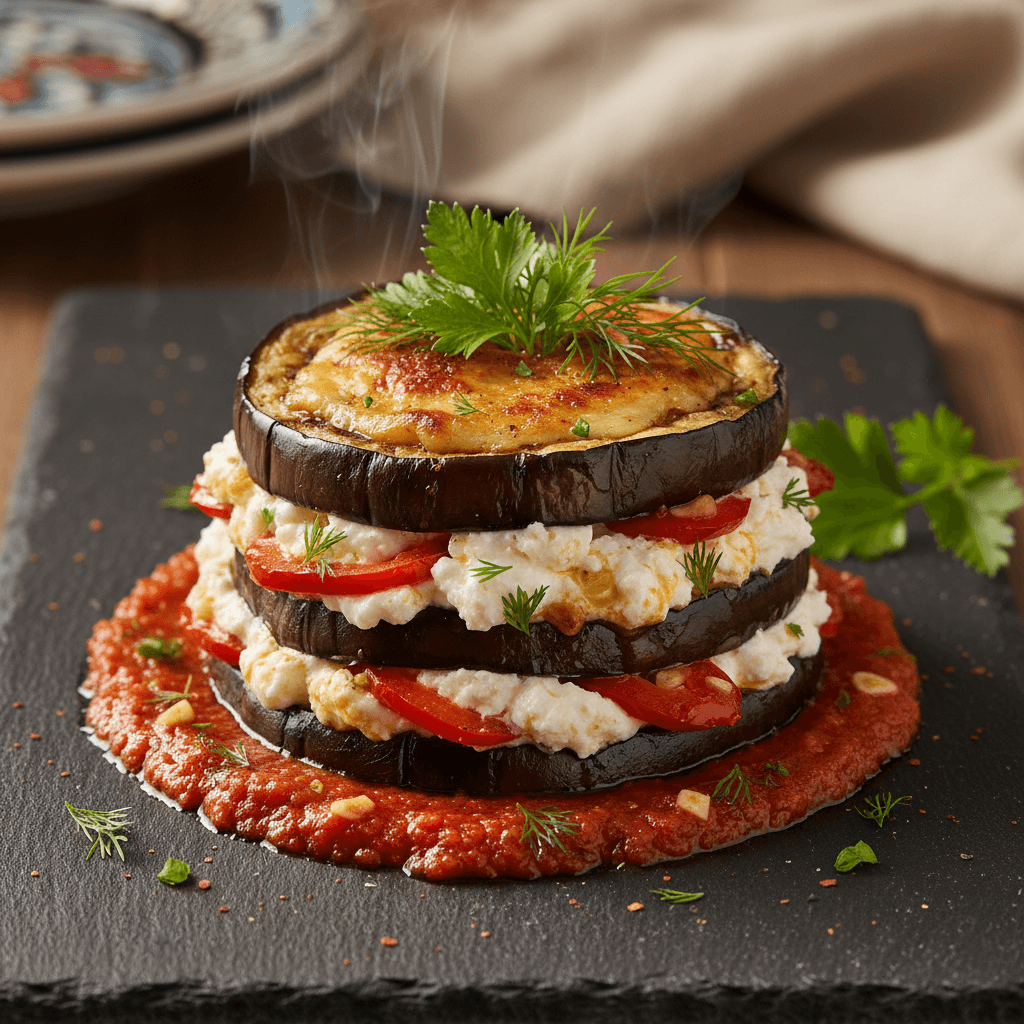 Üç Peynirli Patlıcan Katları tarifi görseli - 2 kişilik, 243 TL maliyet