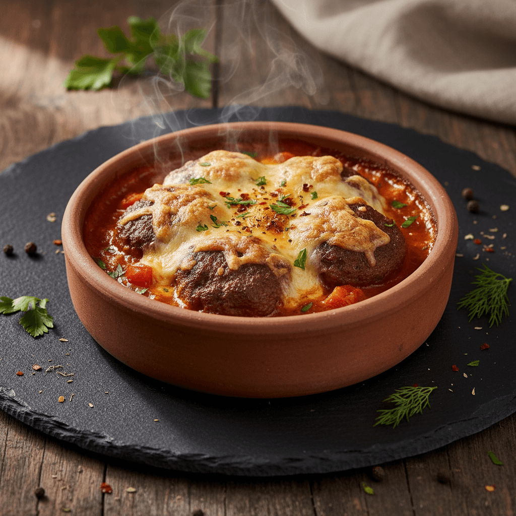 Güveçte Soslu Köfte tarifi görseli - 6 kişilik, 479 TL maliyet