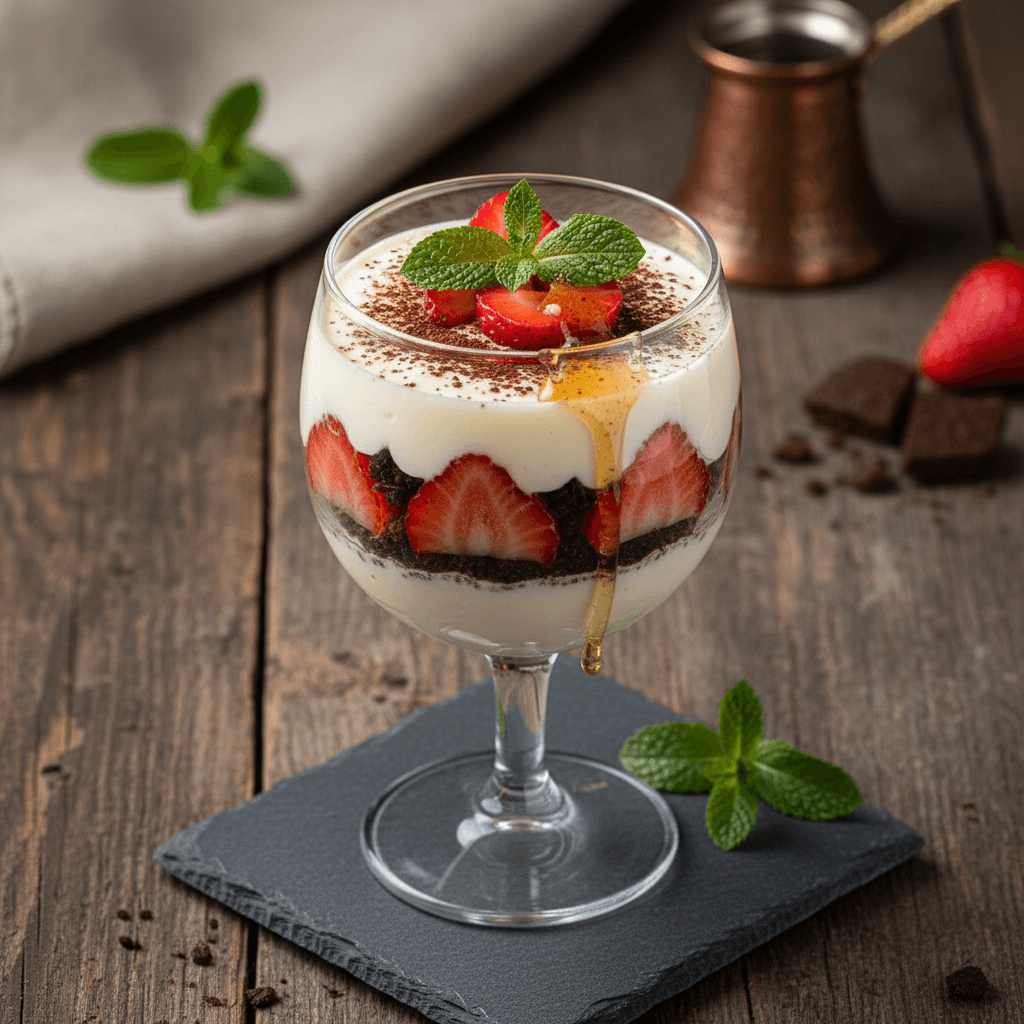 Çilekli Muhallebili Kup tarifi görseli - 8 kişilik, 90 TL maliyet