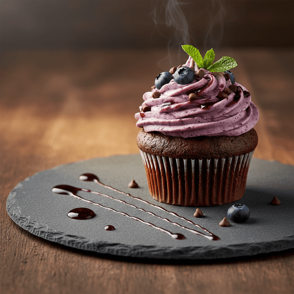 Kakaolu Yaban Mersinli Cupcake tarifi görseli - 20 kişilik, 677 TL maliyet