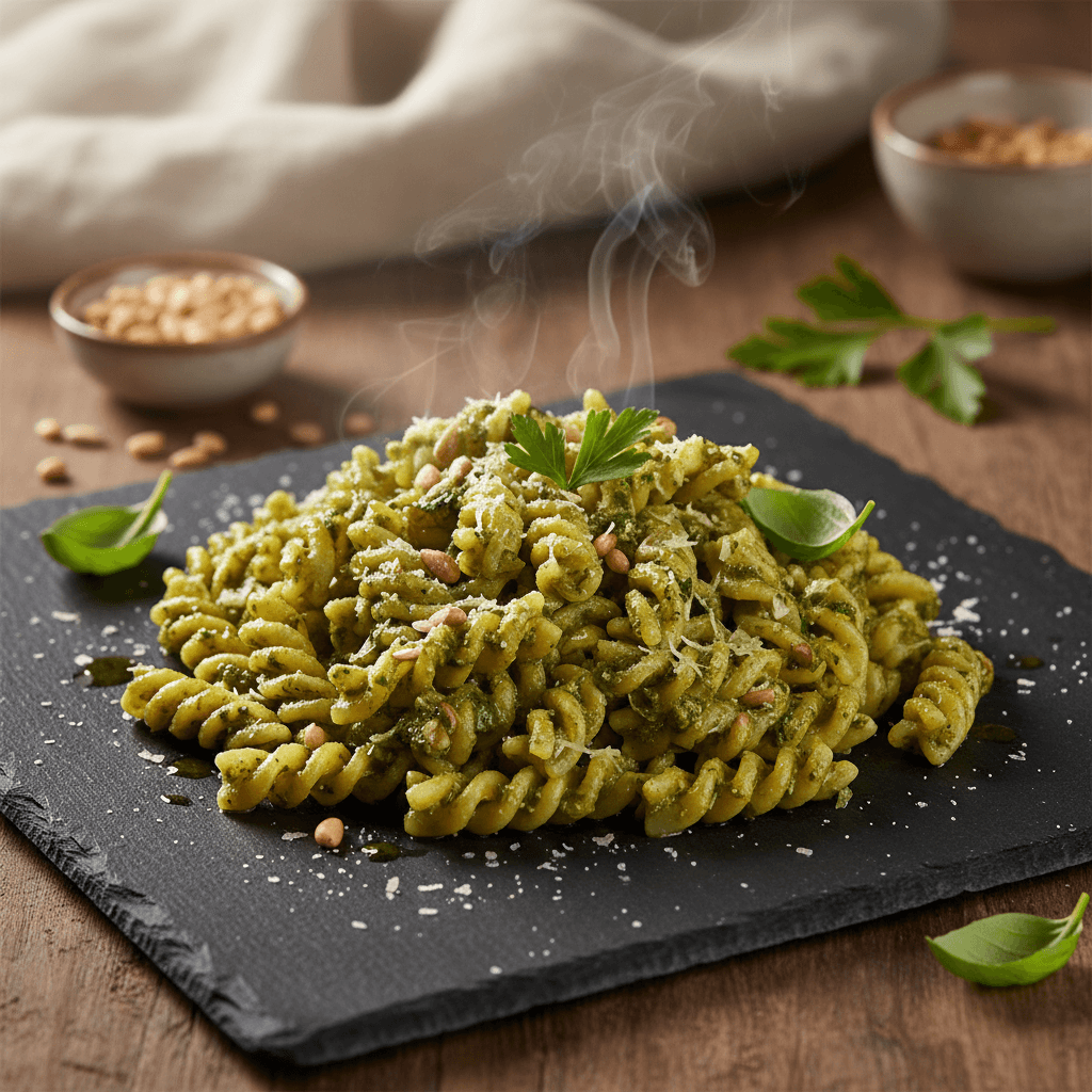 Kolay Pesto Soslu Makarna tarifi görseli - 4 kişilik, 242 TL maliyet