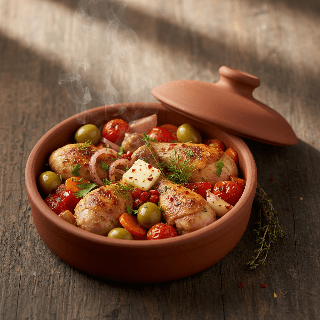 Zeytinli Tavuk Güveci tarifi görseli - 4 kişilik, 446 TL maliyet