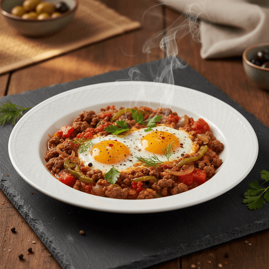 Kıymalı Menemen tarifi görseli - 2 kişilik, 174 TL maliyet