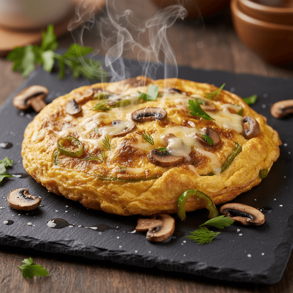 Mantar, Biber ve Kaşarlı Omlet tarifi - 2 kişilik 94 TL maliyet