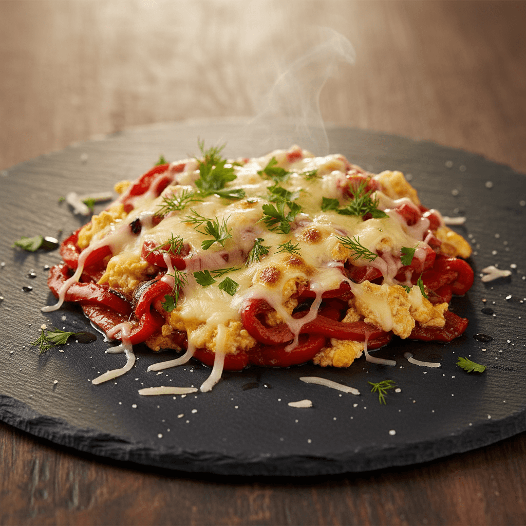 Yumurtalı Kırmızı Biber Kavurması tarifi görseli - 2 kişilik, 56 TL maliyet