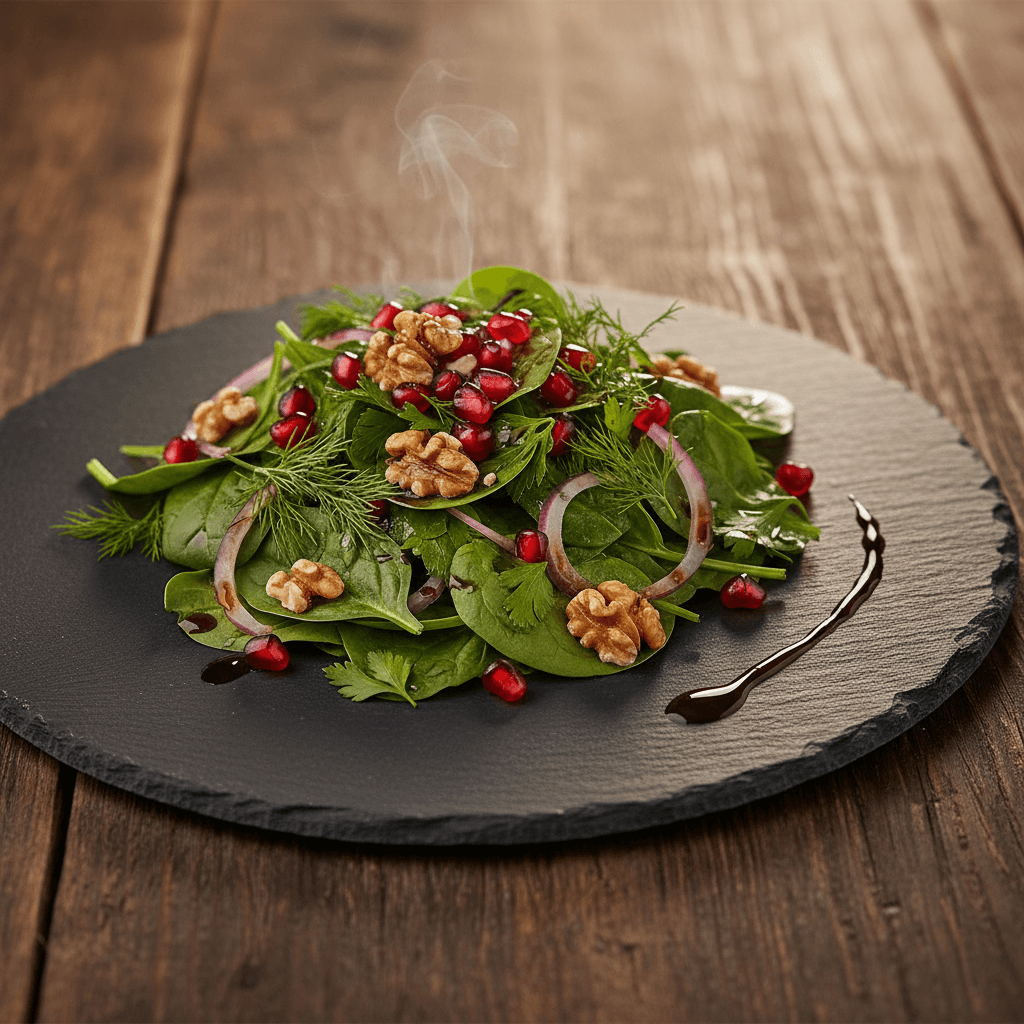 Narlı Cevizli Ispanak Salatası tarifi görseli - 4 kişilik, 395 TL maliyet