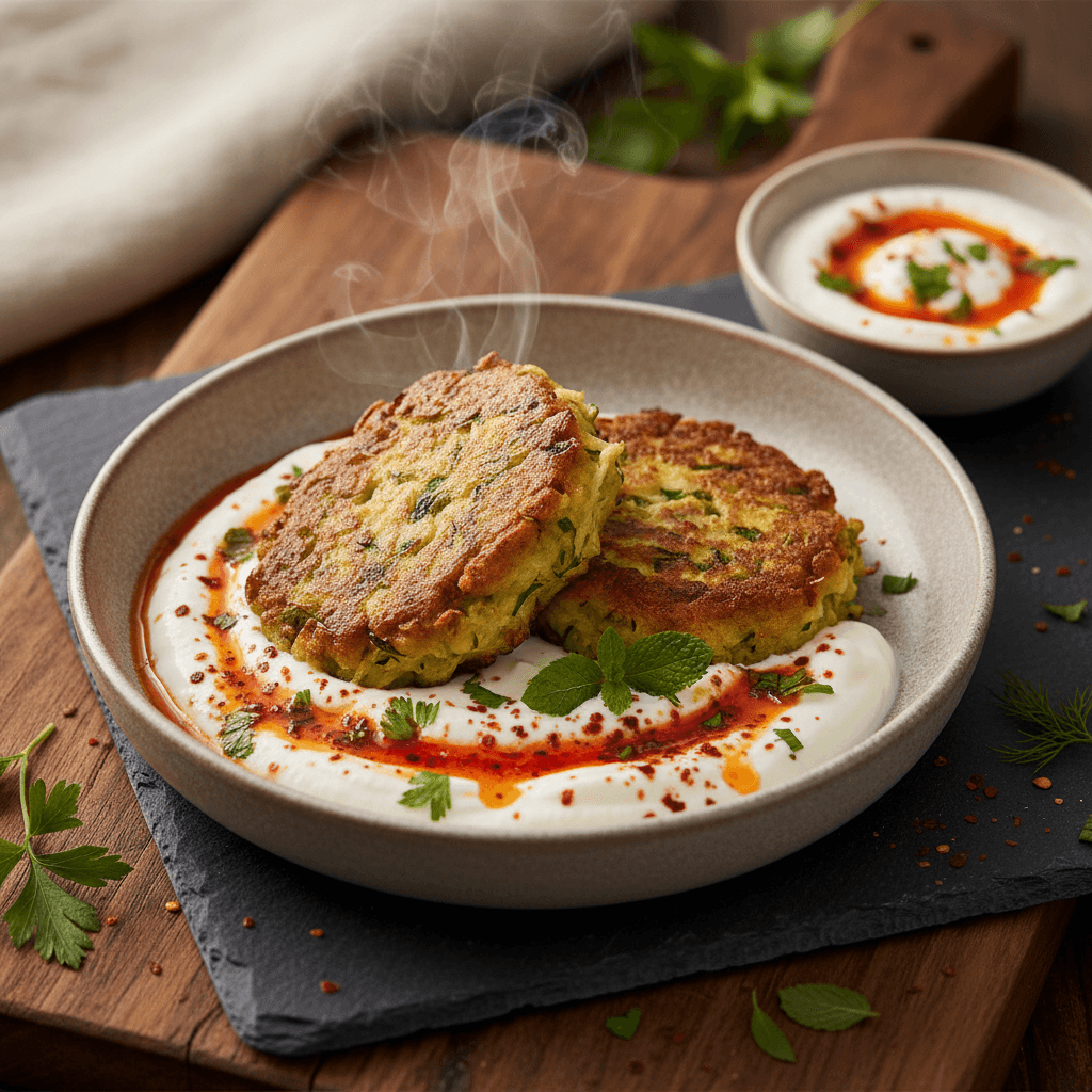 Dip Soslu Yağsız Mücver tarifi görseli - 10 kişilik, 59 TL maliyet