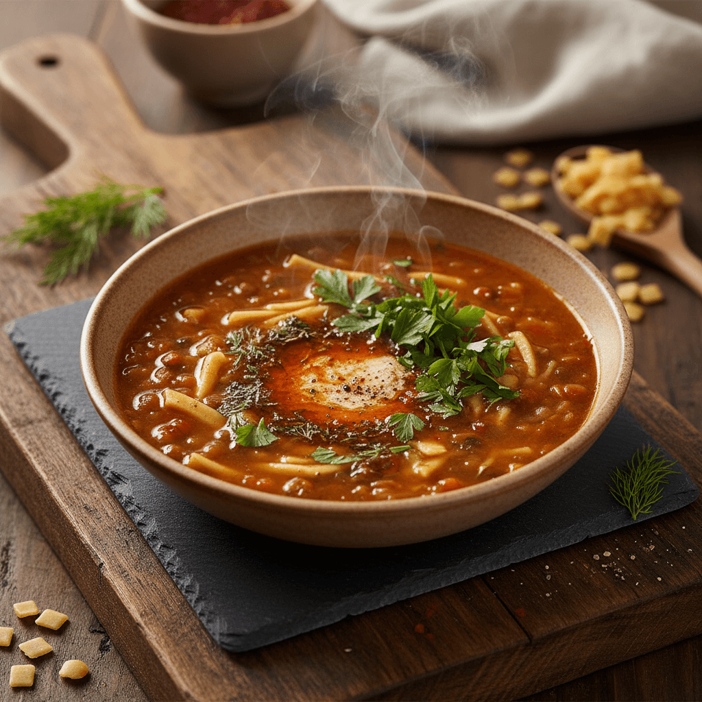 Erişteli Mercimek Çorbası tarifi görseli - 4 kişilik, 37 TL maliyet