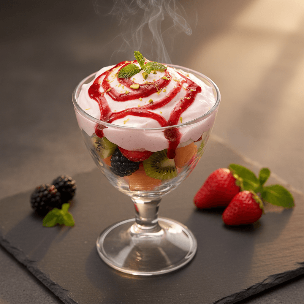 Çilek Soslu Meyve Salatası tarifi görseli - 6 kişilik, 579 TL maliyet