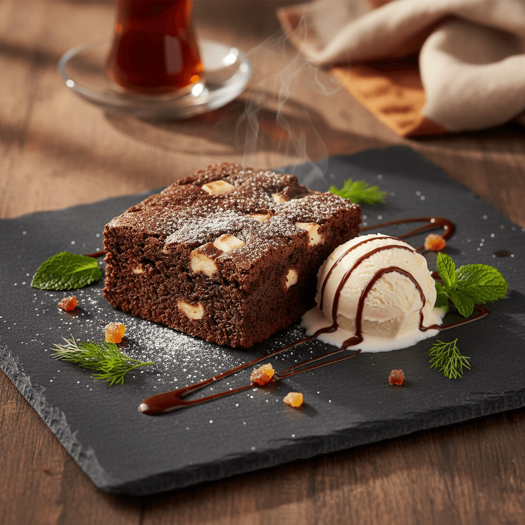 Beyaz Çikolata Parçalı Brownie tarifi görseli - 12 kişilik, 380 TL maliyet