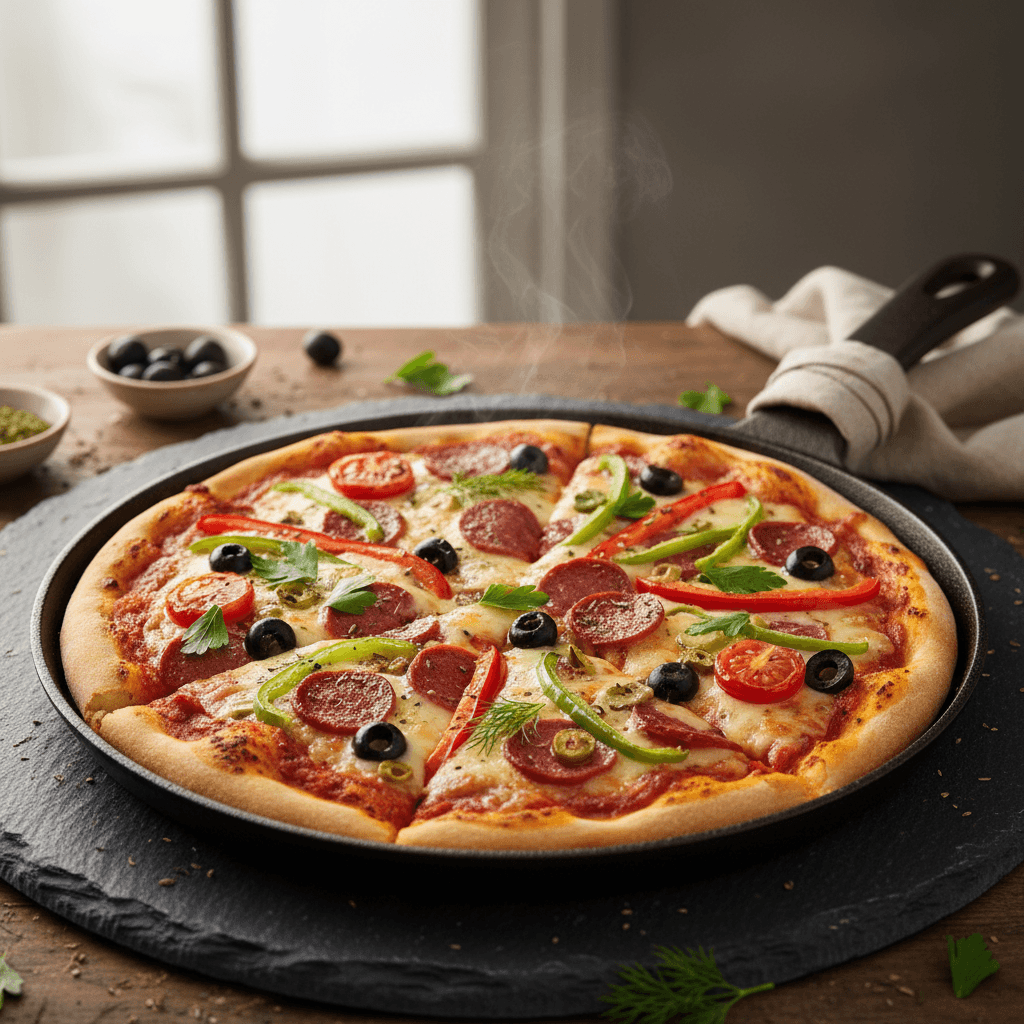 Tavada Mayasız Kolay Pizza tarifi görseli - 2 kişilik, 407 TL maliyet