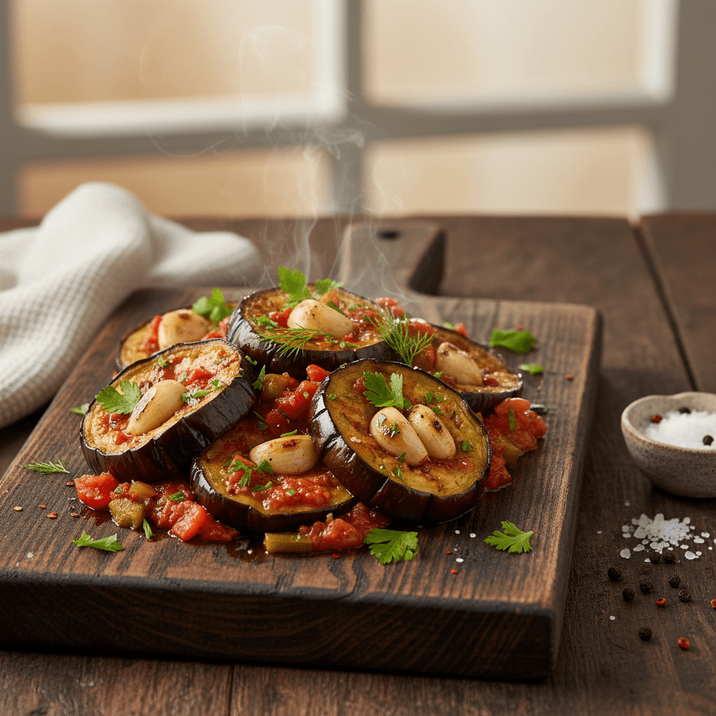 Sarımsaklı Patlıcan Yemeği tarifi görseli - 4 kişilik, 72 TL maliyet