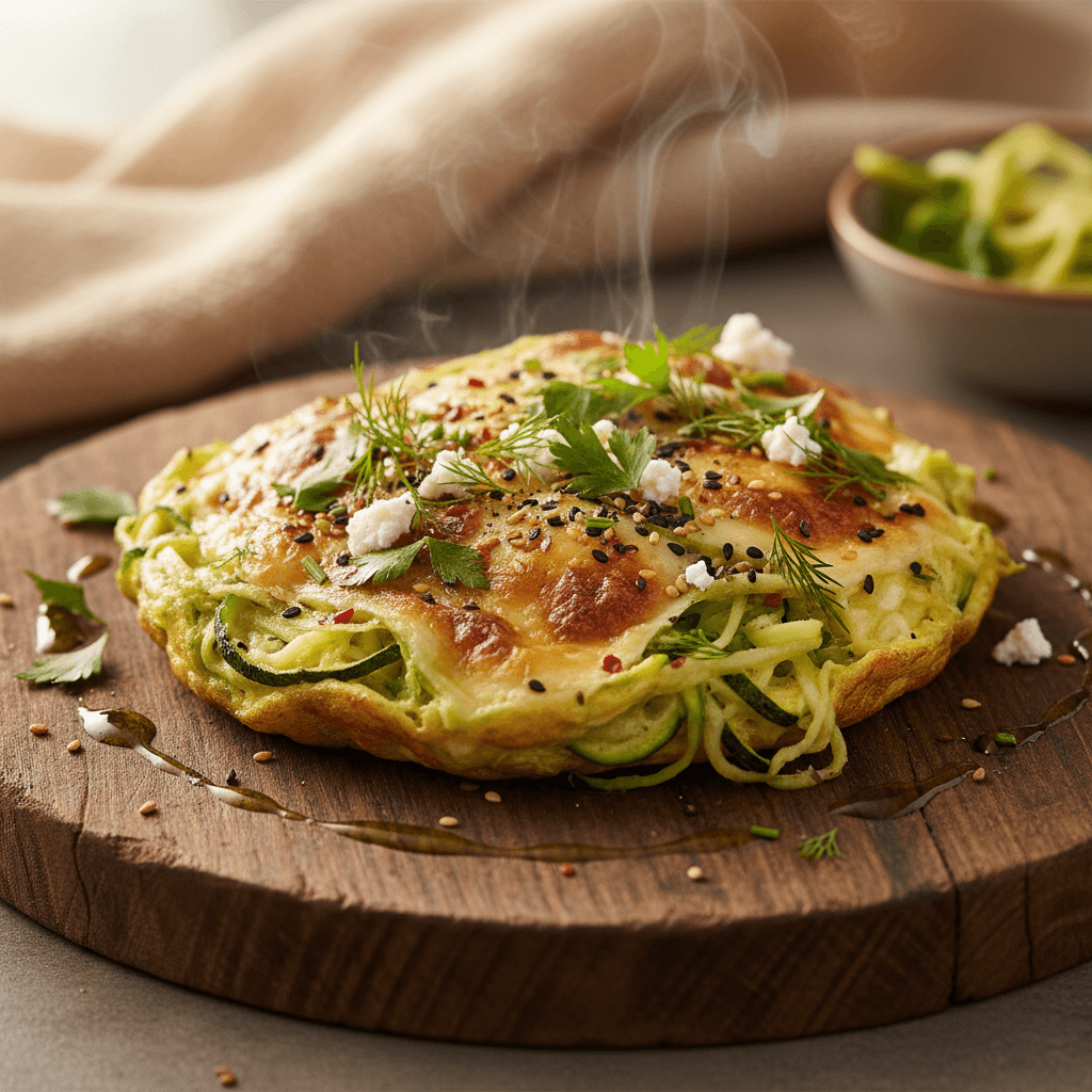Susamlı Kaşarlı Kabak Omlet tarifi görseli - 2 kişilik, 85 TL maliyet