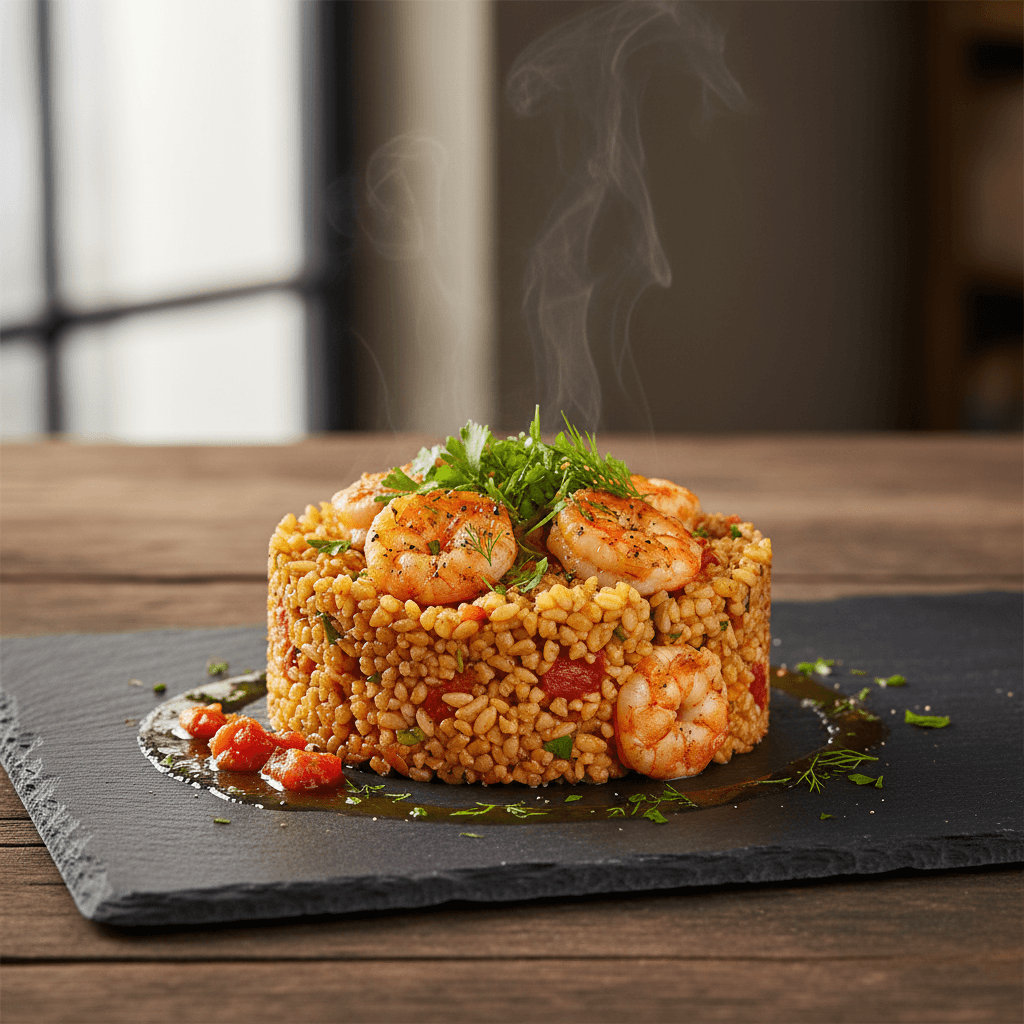 Karidesli Bulgur Pilavı tarifi görseli - 4 kişilik, 509 TL maliyet