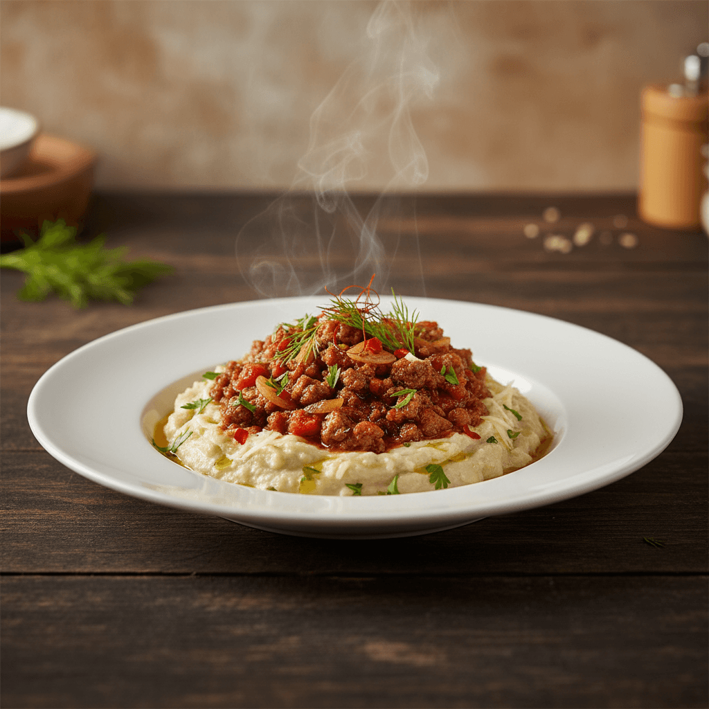 Kıymalı Hünkar Beğendi tarifi görseli - 6 kişilik, 355 TL maliyet