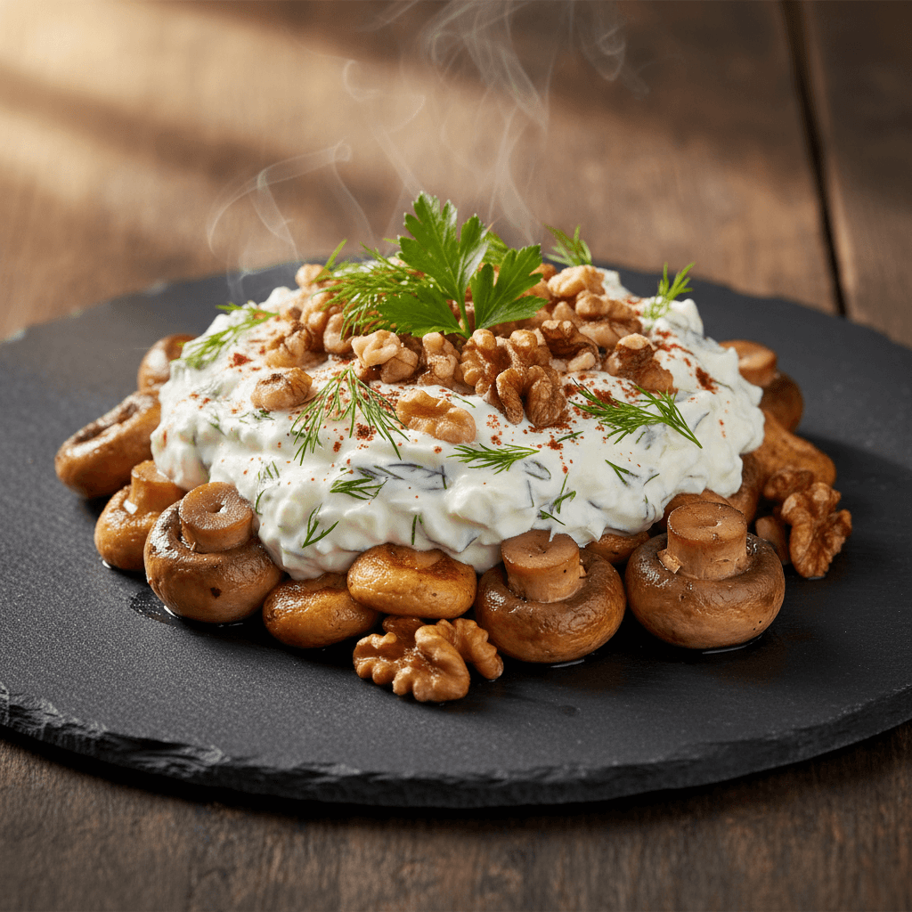Yoğurtlu Cevizli Mantar Salatası tarifi görseli - 3 kişilik, 228 TL maliyet