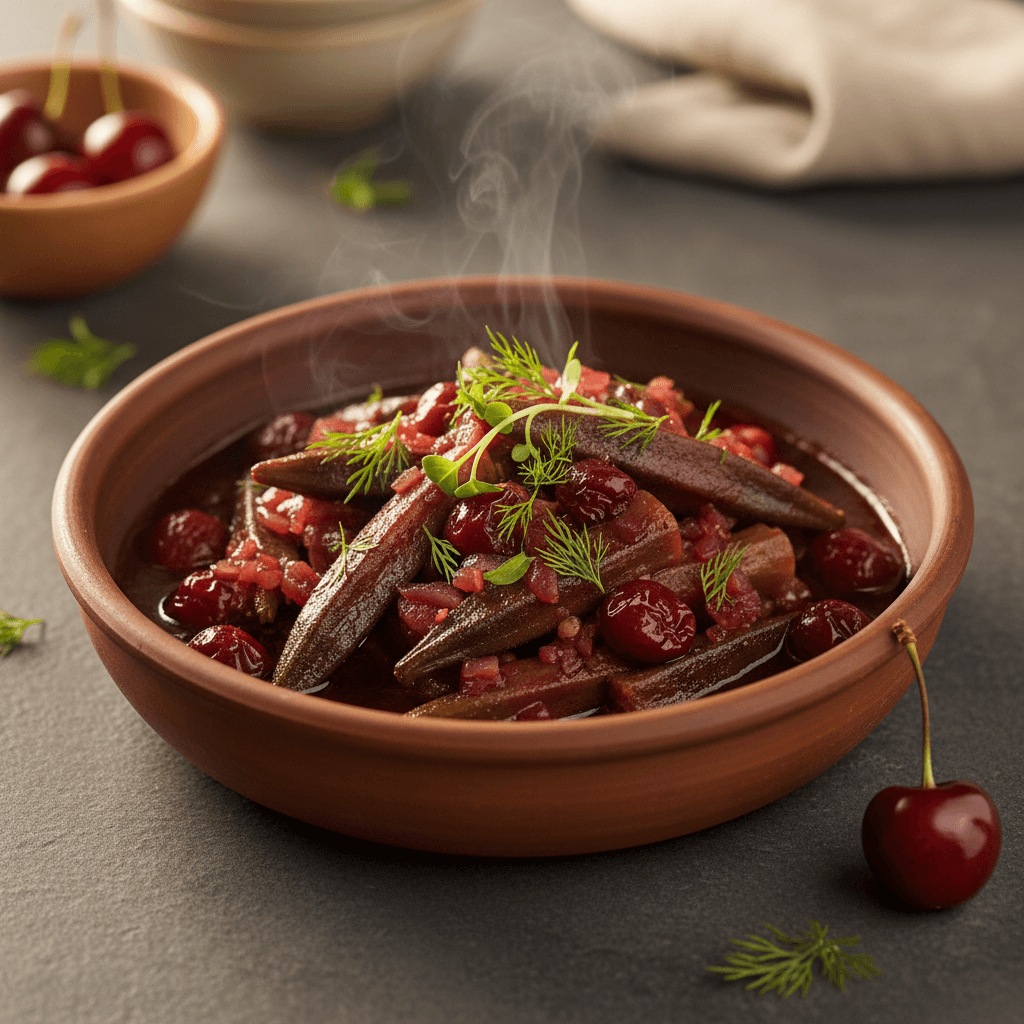 Vişneli Bamya tarifi görseli - 4 kişilik, 496 TL maliyet