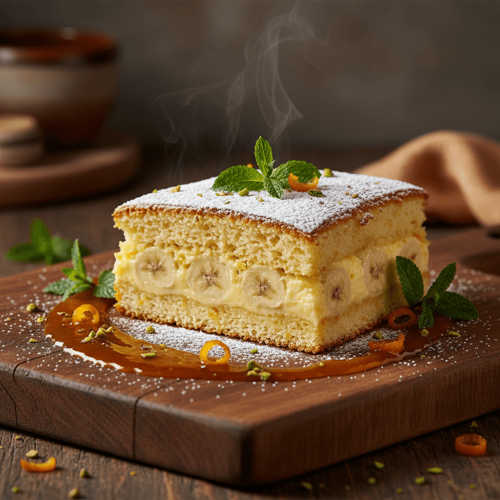 Portakallı Muzlu Pasta tarifi görseli - 12 kişilik, 183 TL maliyet