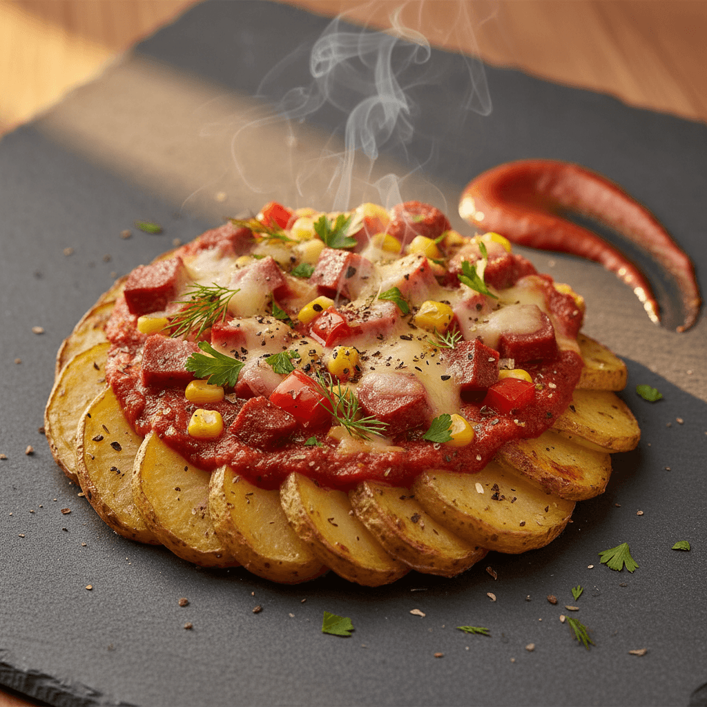 Patates Yatağında Kahvaltılık Pizza tarifi - 4 kişilik 581 TL maliyet