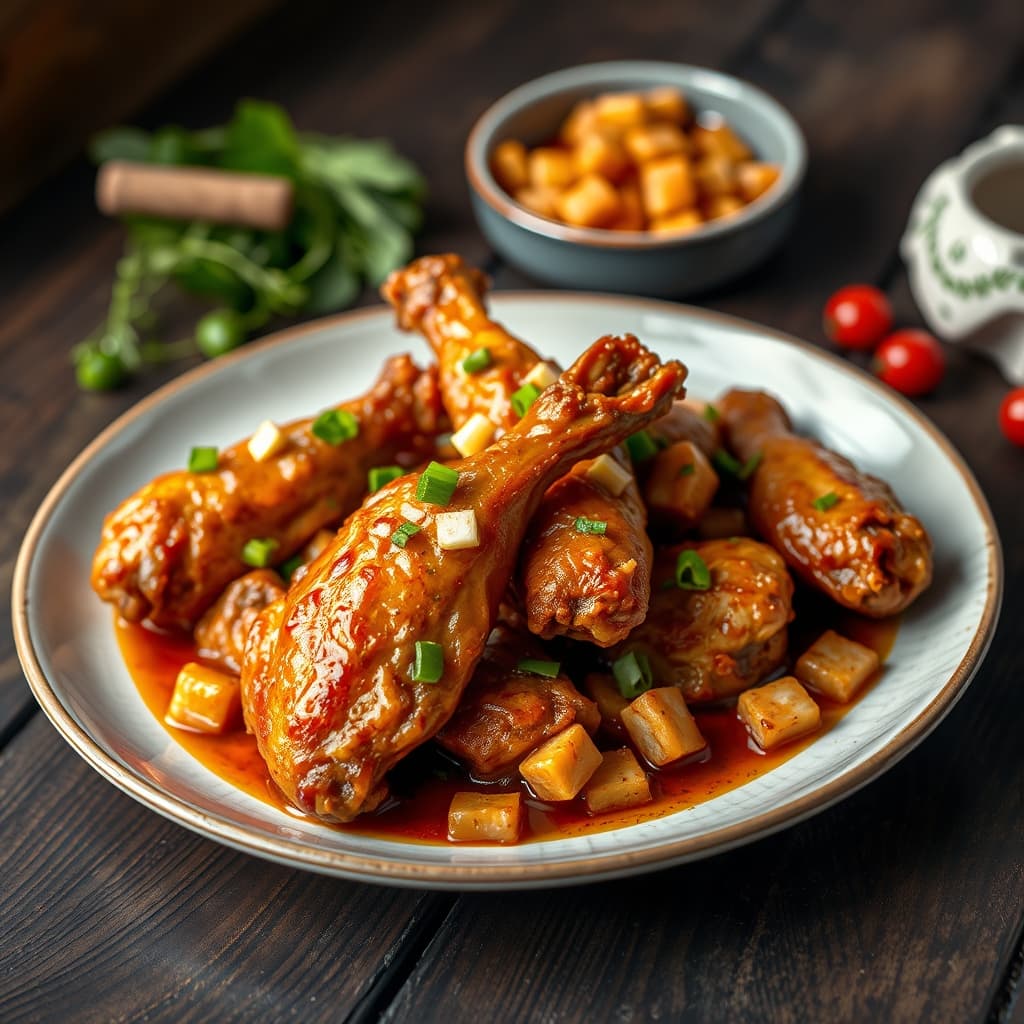 Tatlı Acı Armut Soslu Tavuk Kanatları tarifi görseli - 2 kişilik, 284 TL maliyet