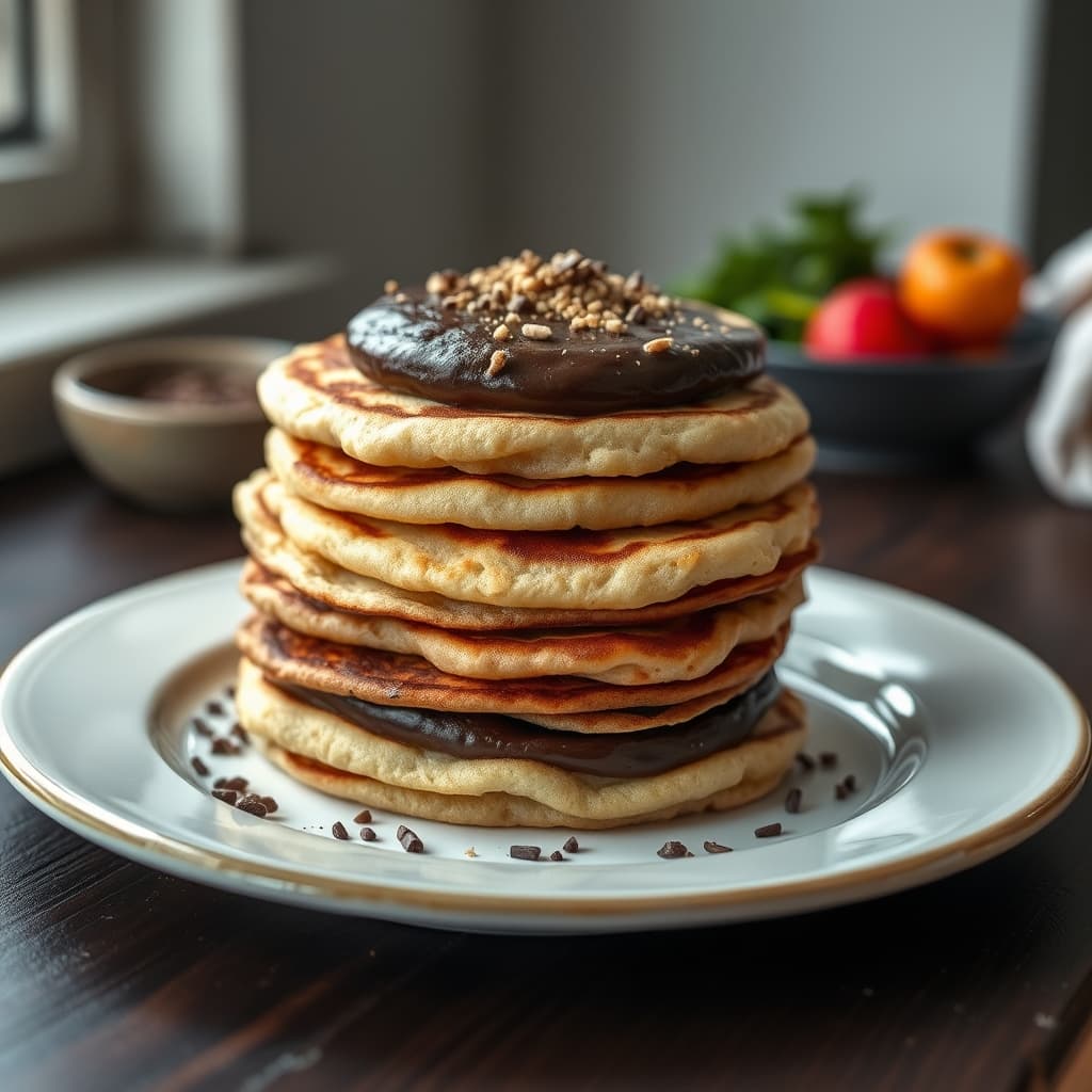 Çikolata Tahinli Dolgulu Fit Pankek tarifi görseli - 9 kişilik, 84 TL maliyet