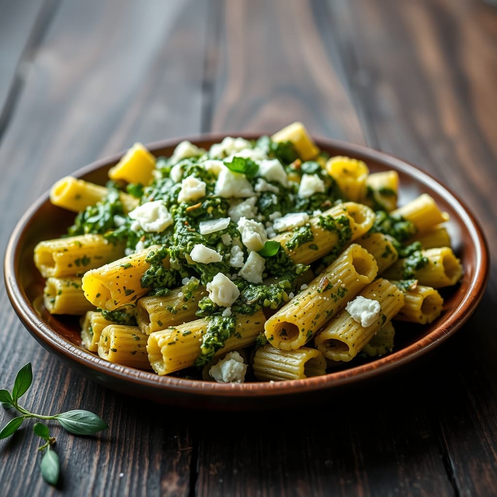 Pesto Soslu İç Baklalı Makarna tarifi görseli - 4 kişilik, 187 TL maliyet